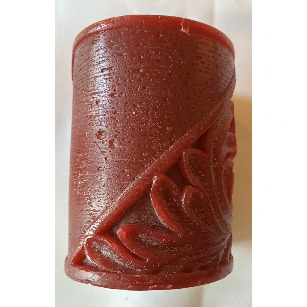 VTG pier 1 imports Plum Bordeaux Carved Pillar Candles Set of 5 Rare HTF